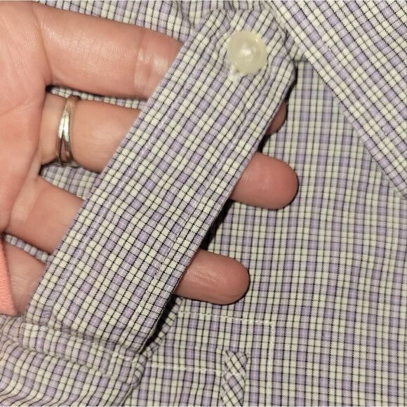 Michael Kors Purple Plaid Roll Tab Button Up Long Sleeve Shirt XXL 2X - Picture 11 of 12